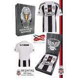 Beşiktaş Orijinal 24-25 Çubuklu Siyah-Beyaz Forma Bileklik Hediyeli Özel Tasarım Hediyelik Kutulu