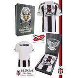 Beşiktaş Orijinal 24-25 Çubuklu Siyah-Beyaz Forma Bileklik Özel Tasarım Hediyelik Ahşap Kutulu
