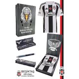 Beşiktaş Orijinal 24-25 Çubuklu Siyah-Beyaz Forma Kalem Hediyeli Özel Tasarım Hediyelik Ahşap Kutulu