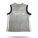 Beşiktaş Orijinal Bebek Kolsuz Tshirt - 0 - 3 Ay - Antrasit - Beyaz