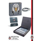 Beşiktaş Orijinal Lisanslı 2'li Silikon Yetişkin Bileklik Kartal Baskılı Hediyelik Ahşap Kutulu
