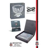 Beşiktaş Orijinal Lisanslı 3'lü Siyah Beyaz Silikon Bileklik Hediyelik Ahşap Kutulu
