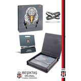 Beşiktaş Orijinal Lisanslı 3'lü Siyah Beyaz Silikon Yetişkin Bileklik Kartal Baskılı Ahşap Kutulu