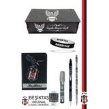Beşiktaş Orijinal Lisanslı Kalem Bileklik Bloknot Silgi Hediyelik Set - Siyah - Beyaz