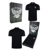 Beşiktaş Orijinal Lisanslı Lazer Baskılı Polo Yaka Siyah Spor T-Shirt
