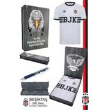 Beşiktaş Orijinal Lisanslı Nostalji Beyaz Bjk Çocuk Forma + Tükenmez Hybrit Kalem Set Hediyelik Ahşap Kutulu