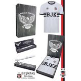 Beşiktaş Orijinal Lisanslı Nostalji Beyaz Bjk Çocuk Forma + Uçlu Kalem Set Hediyelik Ahşap Kutu