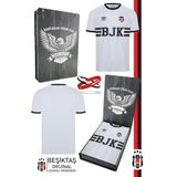 Beşiktaş Orijinal Lisanslı Nostalji Beyaz Bjk Forma + Bileklik Set Hediyelik Ahşap Kutulu