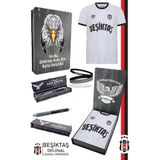 Beşiktaş Orijinal Lisanslı Nostalji Beyaz Forma + Bileklik + Uçlu Kalem Set Hediyelik Ahşap Kutu