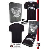 Beşiktaş Orijinal Lisanslı Nostalji Siyah Çocuk Forma + Bileklik Set Hediyelik Ahşap Kutu