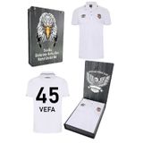 Beşiktaş Orijinal Lisanslı Polo Yaka Kişiye Özel BJK T-Shirt Hediyelik Ahşap Kutulul