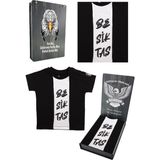 Beşiktaş Orijinal Siyah Bebek T-Shirt Kişiye Özel Hediyelik Ahşap Kutulu - 6 - 9 Ay