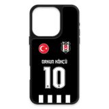 Beşiktaş Orkun Kökçü Forma iPhone 16 Pro Kılıf (Cam) - Lisanslı Orijinal