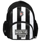 Beşiktaş Üç Bölmeli Erkek Çocuk 1903 Baskılı Siyah - Beyaz Okul Sırt Çantası - 26357