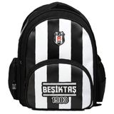 Beşiktaş Üç Bölmeli Erkek Çocuk Beşiktaş 1903 Baskılı Siyah - Beyaz Okul Sırt Çantası - 26357