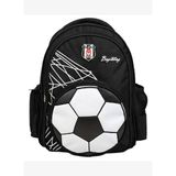 Beşiktaş Üç Bölmeli Erkek Çocuk Futbol Topu Şekilli Siyah Okul Sırt Çantası - 26383
