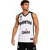 Beşiktaş Umbro Sponsor Baskılı Erkek Basketbol Forması - 3XL - Beyaz