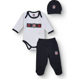 Beşiktaş Unisex Body-Alt-Şapka Lisans Baskılı Çıtçıtlı Bisiklet Yaka Long Sleeve Patikli - 6 - 9 Ay - Beyaz