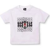 Beşiktaş Unisex Lisans Tişört Bisiklet Yaka Kısa Kol - Beyaz - 18 - 24 Ay