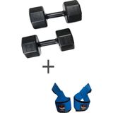 BESİNİSTANBUL 2 x 10 KG DAMBIL + STRAP ( 2 ADET 10 KG + STRAP ) - Siyah