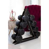 Besinistanbul 4 Set Dambıl + Stand (4 kg + 6 kg + 8 kg + 10 kg) Siyah Plastik Ağırlık