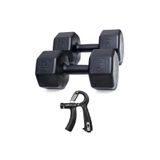 Besinistanbul 8 Kg Dambıl X 2 Adet = 16 Kg + Sayaçlı Ayarlanabilir El Yayı SİYAH
