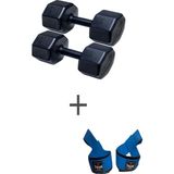 Besinistanbul 9 kg Çift Dambıl ve Ağırlık Strap(2 kg 2 Adet Gönderilmektedir) - 2 x 9 kg - Siyah