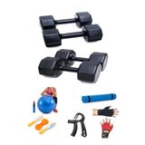 Besinistanbul Ps Spor 18 kg Dambıl Set 6kg X2 Ad 3kg X2 Ad + 5 Çeşit Egzersiz Seti