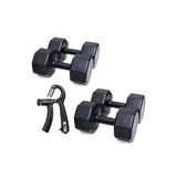 Besinistanbul PS SPOR 2 SET DAMBIL = 7 KG X 2 ADET- 10 KG X 2 ADET + AYARLANABİLİR SAYAÇLI EL YAYI SİYAH