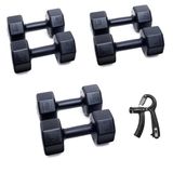 Besinistanbul PS SPOR 3 ÇİFT DAMBIL SET 3 KG + 4 KG + 5 KG + AYARLANABİLİR SAYAÇLI EL YAYI- SİYAH
