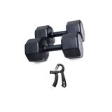 Besinistanbul PS SPOR 6 Kg Dambıl X2 Adet = 12 Kg+ SAYAÇLI AYARLANABİLİR EL YAYI siyah