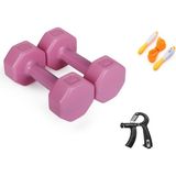 Besinistanbul Psspor 2 x 1 Pembe Renk Dambıl Set + Ayarlanabilir El Yayı + Atlama Ipi - 1 x 2 kg