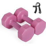 Besinistanbul PSSPOR 2 x 1 Pembe Renk Dambıl Set + Ayarlanabilir ve Sayaçlı El Yayı - 1 x 2 kg