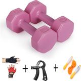 Besinistanbul Psspor 2 x 2 Pembe Renk Dambıl Set + Ayarlanabilir El Yayı + Atlama Ipi + Body Eldiveni - 2 x 2 kg