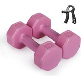 Besinistanbul Psspor 2 x 2 Pembe Renk Dambıl Set + Ayarlanabilir ve Sayaçlı El Yayı - 2 x 2 kg