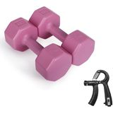 Besinistanbul Psspor 2 x 3 Pembe Renk Dambıl Set + Ayarlanabilir ve Sayaçlı El Yayı - 2 x 3 kg