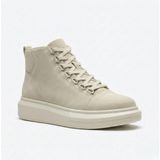 Beskar Bej Süet Bağcıklı Yüksek Tabanlı Erkek Spor Bot - Tarz Sneaker Bot BA0713 - Kum Beji