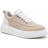 Beskar Bej Süet Unisex Spor Ayakkabı - Konforlu Kalın Taban Günlük Yürüyüş Sneaker Kb X10