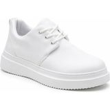 Beskar Beyaz Cilt Bağcıklı Erkek Ayakkabı - Kolay Temizlenen Minimalist Rahat Günlük Sneaker Kb X3