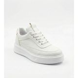 Beskar Beyaz Cilt Deri Nefes Alan Erkek Sneaker - Terletmeyen Günlük Spor Ayakkabı Kb 006