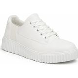 Beskar Beyaz Cilt Erkek Ayakkabı - Kolay Temizlenen Minimalist Rahat Günlük Sneaker Kb X516