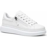 Beskar Beyaz Fermuarlı ve Bağcıklı Erkek Ayakkabı - Kolay Giyilebilir Pratik Rahat Smart Casual Günlük Sneaker Kb 309