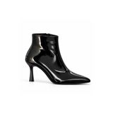 BESKAR Full Siyah Rugan Sivri Burun 8 cm Stiletto Kadın Bot