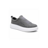 BESKAR Gri Süet Erkek Ayakkabı - Çift Bantlı Yüksek Tabanlı Rahat Günlük Spor Yürüyüş Ayakkabısı BA0307