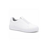 BESKAR KB-007 Beyaz Erkek Ayakkabı - Tek Bant Cırtlı Bağcıksız Monokrom Beyaz Boy Uzatan Yüksek Tabanlı Günlük Sneaker