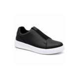 BESKAR KB-007 Siyah Beyaz Erkek Ayakkabı - Tek Bant Cırtlı Bağcıksız Boy Uzatan Yüksek Tabanlı Rahat Günlük Sneaker