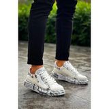 Beskar Kb 02 Kuback Bağcıklı Crocodile Beyaz Gazete Günlük Erkek Ayakkabı - Beyaz Desenli