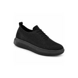 BESKAR KB-M101 Kömür Erkek Ayakkabı - Tabanı ve Sayası Full Siyah Nefes Alabilir Esnek Triko Örgü Bağcıklı Ultra Hafif Günlük Sneaker