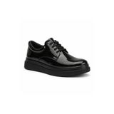 BESKAR Kömür Rugan Erkek Ayakkabı - Parlak Premium Smart Casual Rahat Günlük Sneaker KB X16