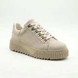 Beskar Krem Çengel Bağcıklı Erkek Spor Ayakkabı - Boy Uzatan Yüksek Tabanlı Günlük Sneaker BA0505 - Kum Beji